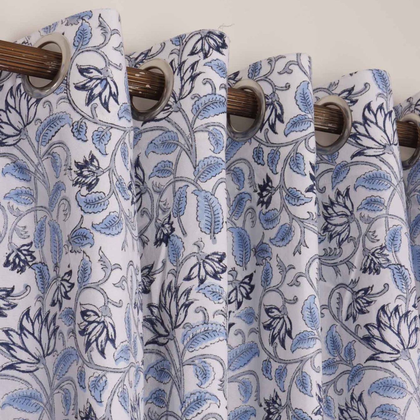Block Print Curtain - Neeli Bel