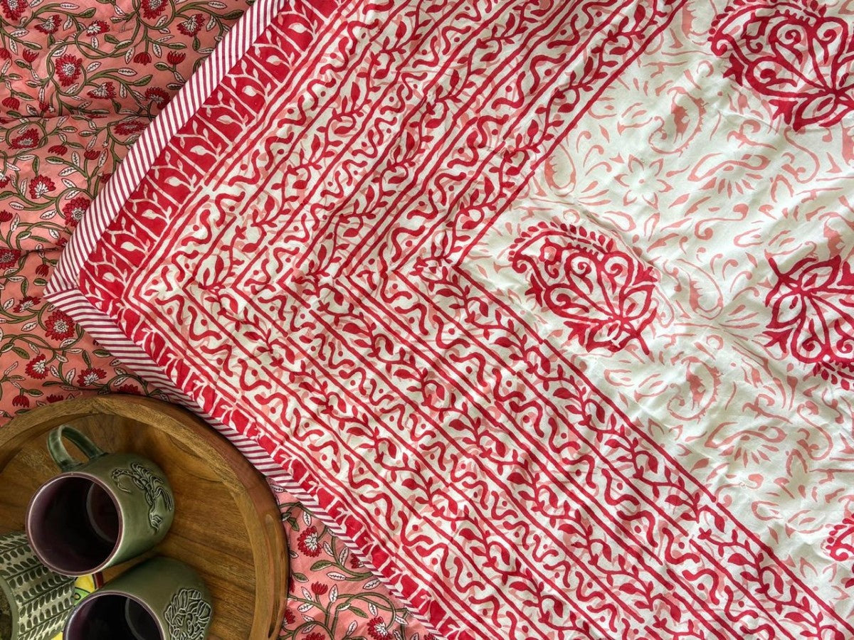 Jugni Pink - Single Bed Quilt