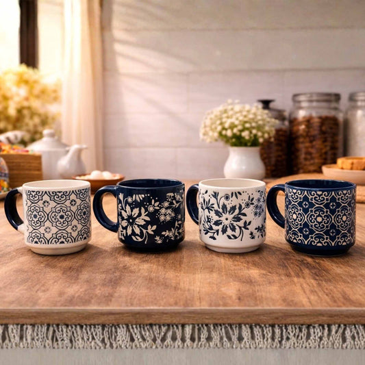 Shades Of Ocean Cup Set With Stand