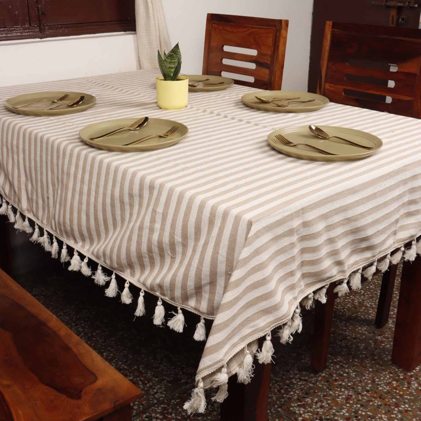 Lines - Table Cover - Beige