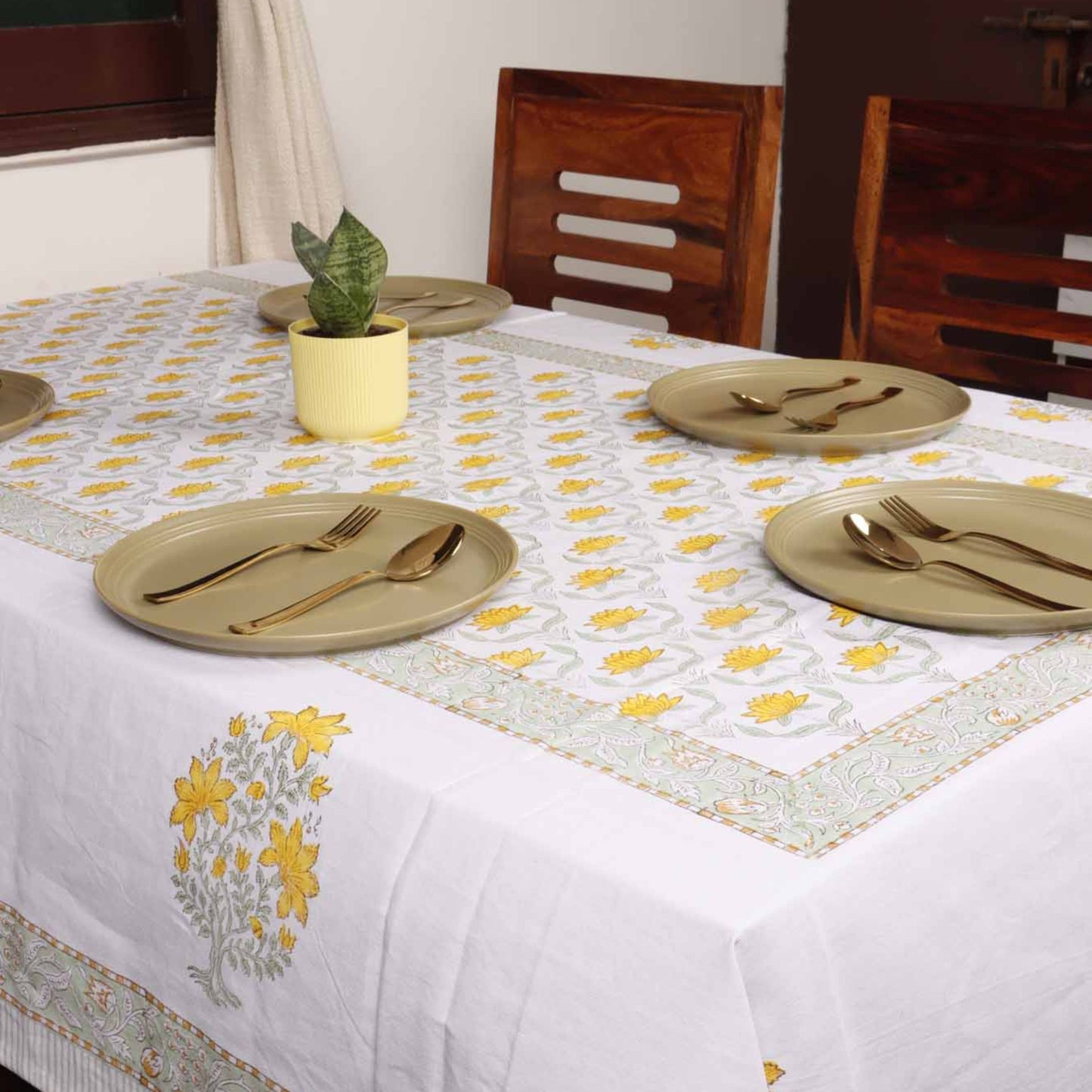 Darbar E Khaas - Hand Block Six & Eight Seater Dining Table Cover