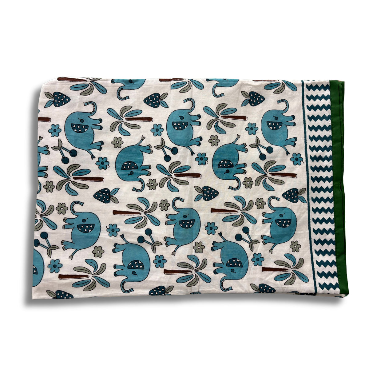 Single Bed Dohar - Blue Elephant