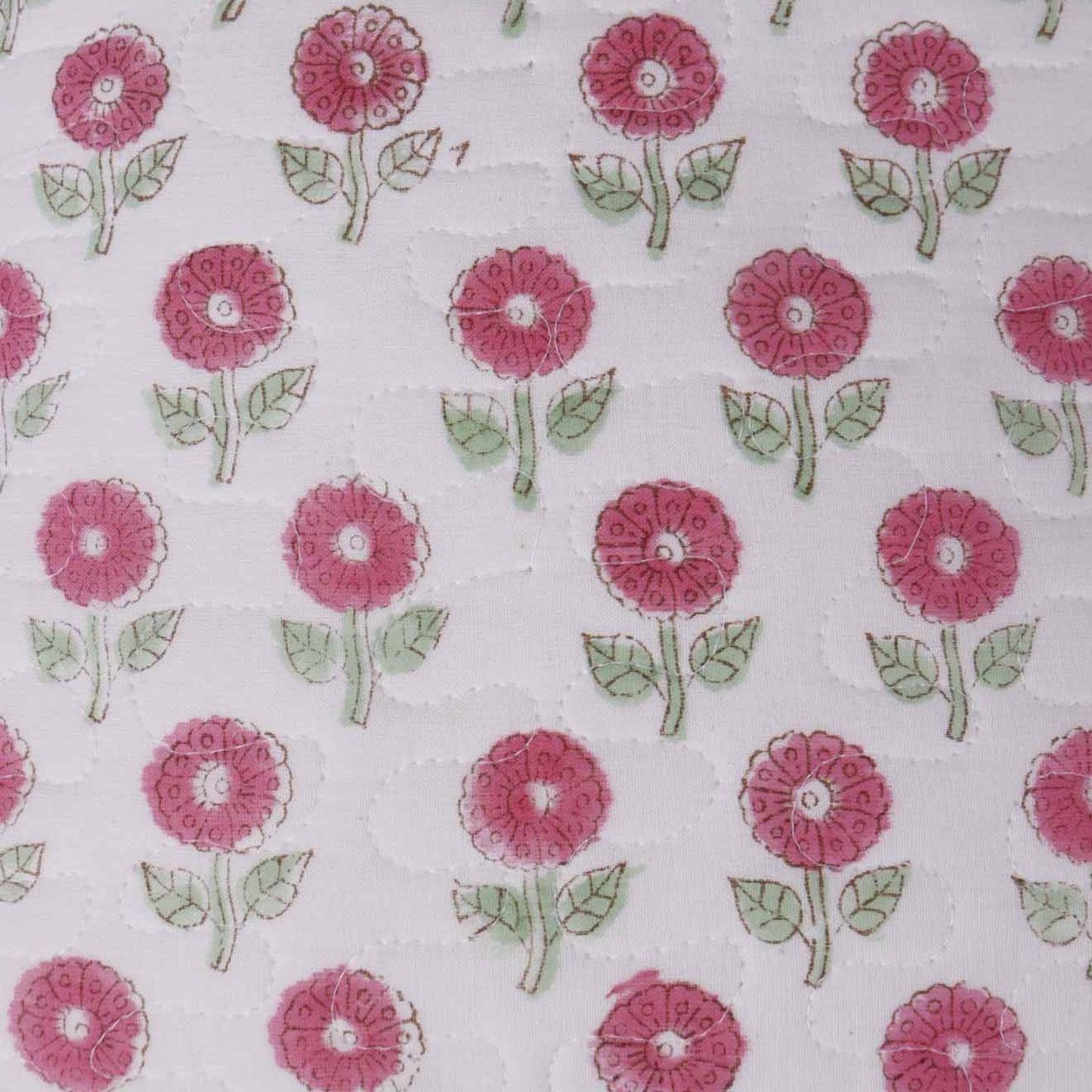 Asmi - Quilted Handblock Cushion Cover