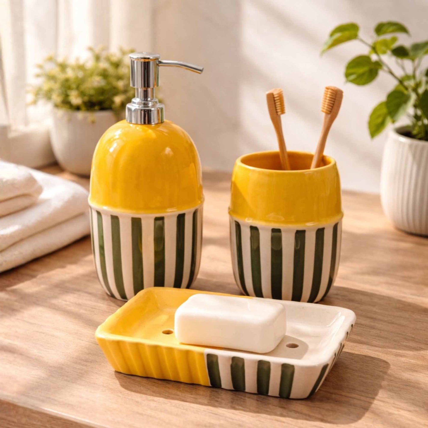 Bathroom Set - Yellow Green