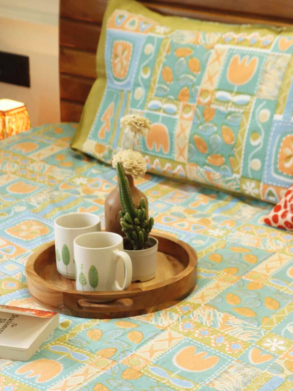 Abstract Orange - Flat I Fitted Bedsheet (100x108 Inches)