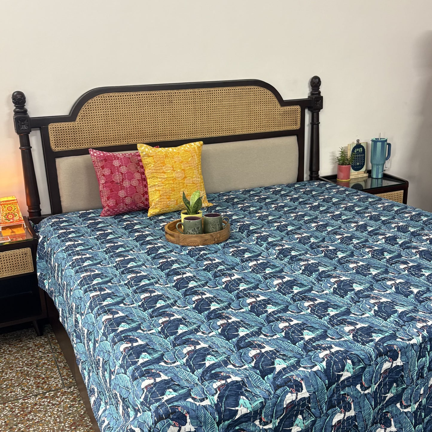 Kela Patta - Kantha Stitch Bedcover