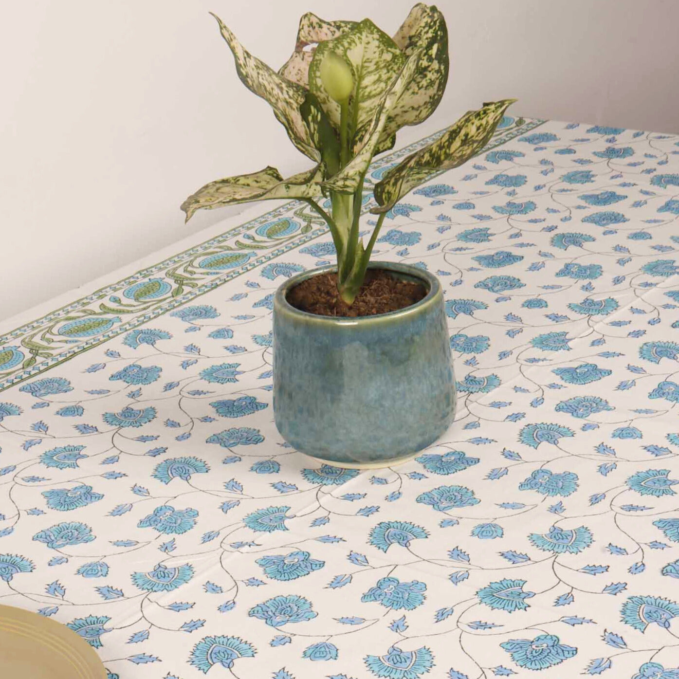 Roshni  Hand Block Six seater Dining Table Cover