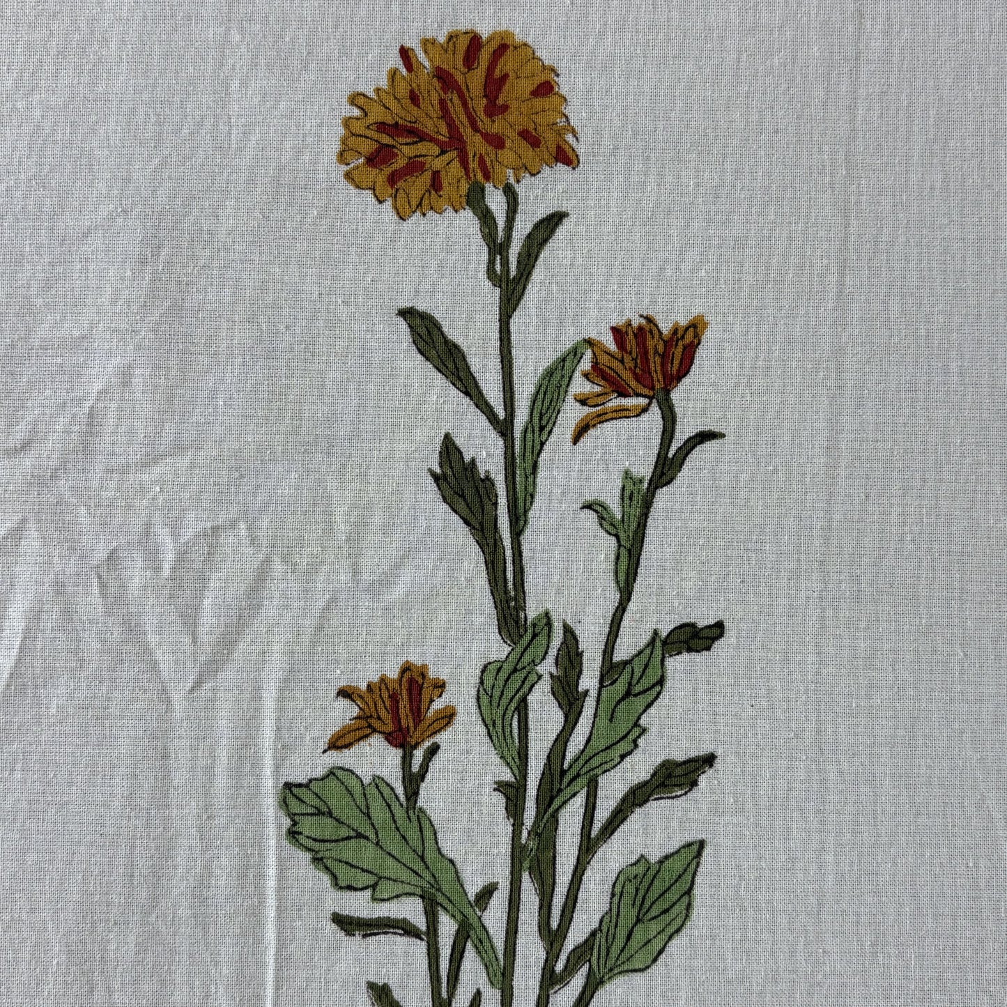 Marigold - Hand block Bedsheet (108x108 Inches)