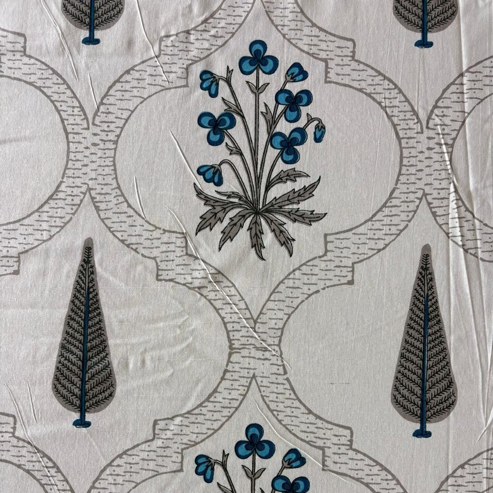 Nazakat Blue – Flat I Fitted Bedsheet (108x108 Inches)