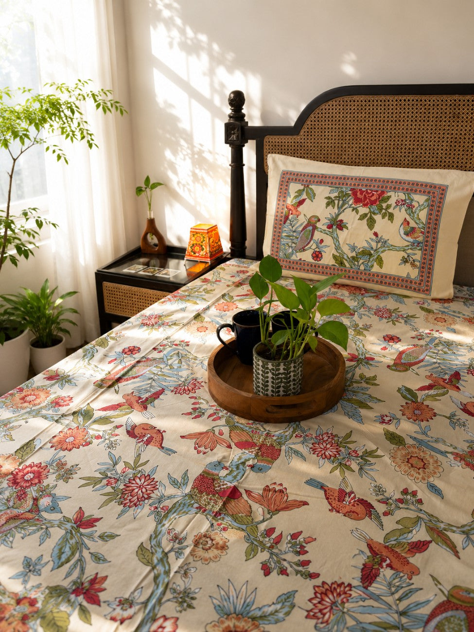 Tota Maina - Single Bed Bedsheet (60x90 Inches)