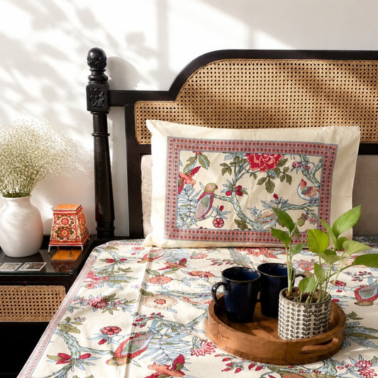 Tota Maina - Single Bed Bedsheet (60x90 Inches)