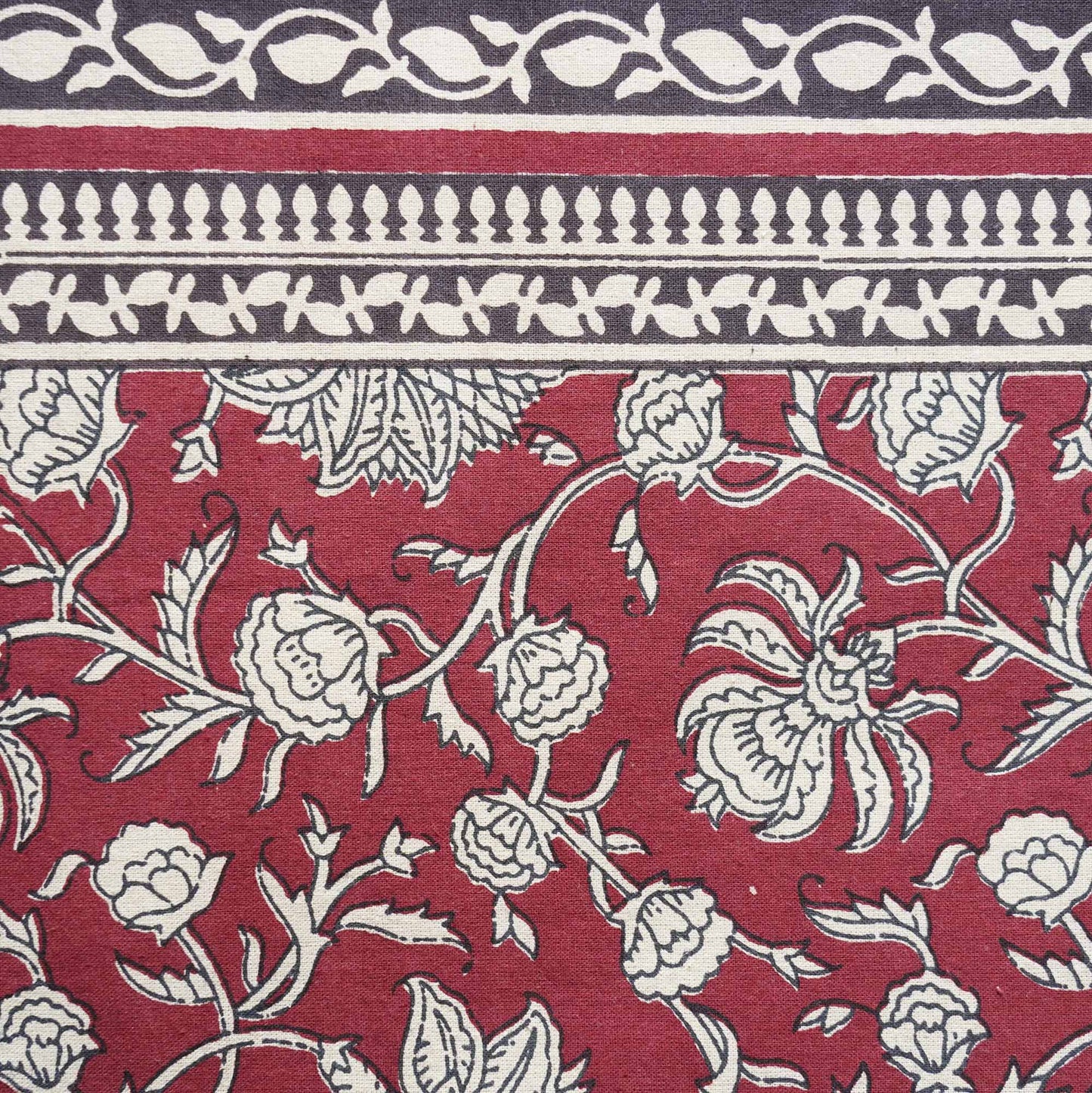 Kalamkari Red - Flat I Fitted Bedsheet (108x108 Inches)