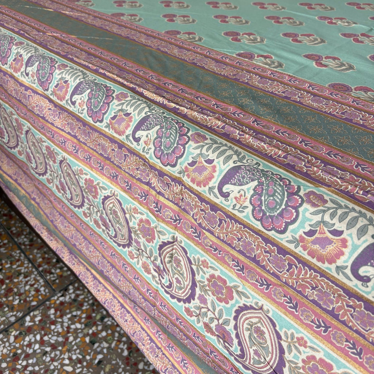 Festive Gold Edition - Green Bedsheet (108x108 Inches)