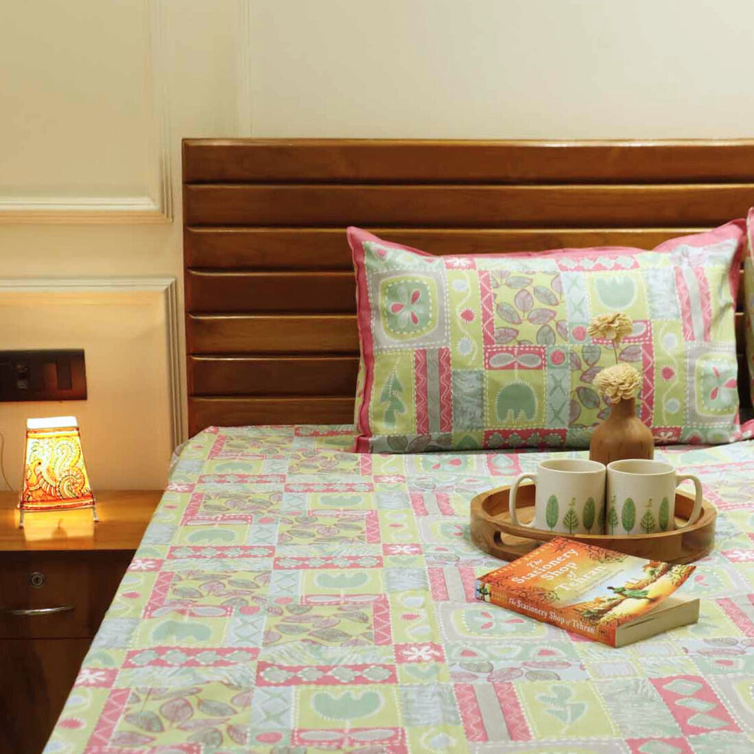 Abstract Pink - Flat I Fitted Bedsheet (100x108 Inches)