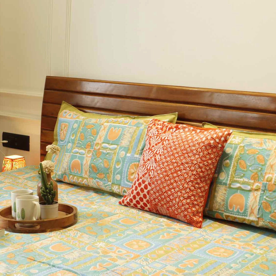 Abstract Orange - Flat I Fitted Bedsheet (100x108 Inches)