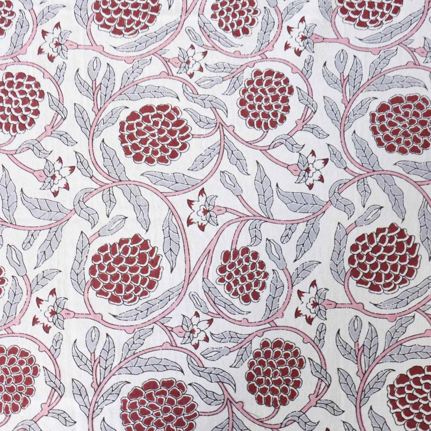 Anaar Red - Flat I Fitted Bedsheet (108x108 Inches)