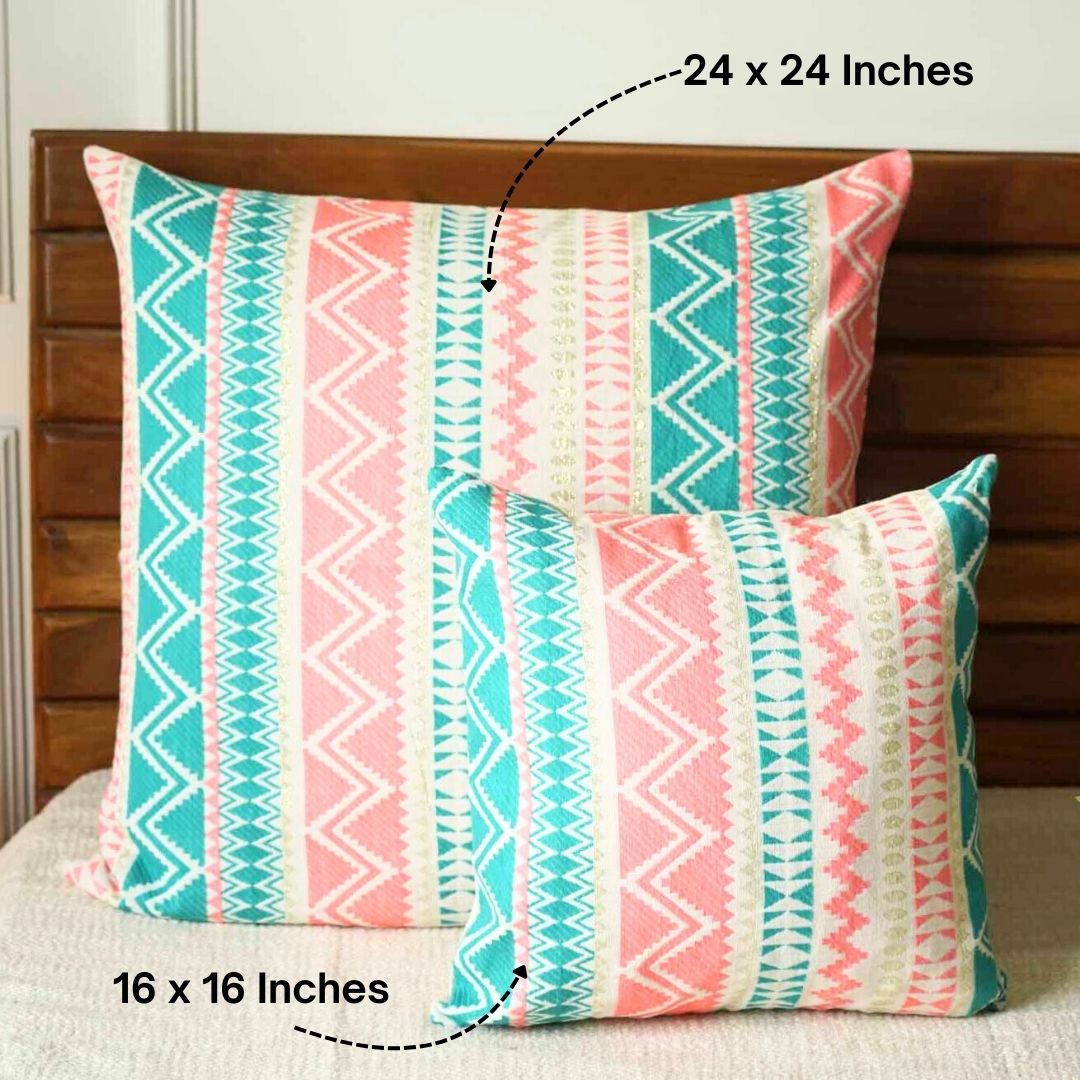Rainbow Rapsody Jacquard Cushion Cover