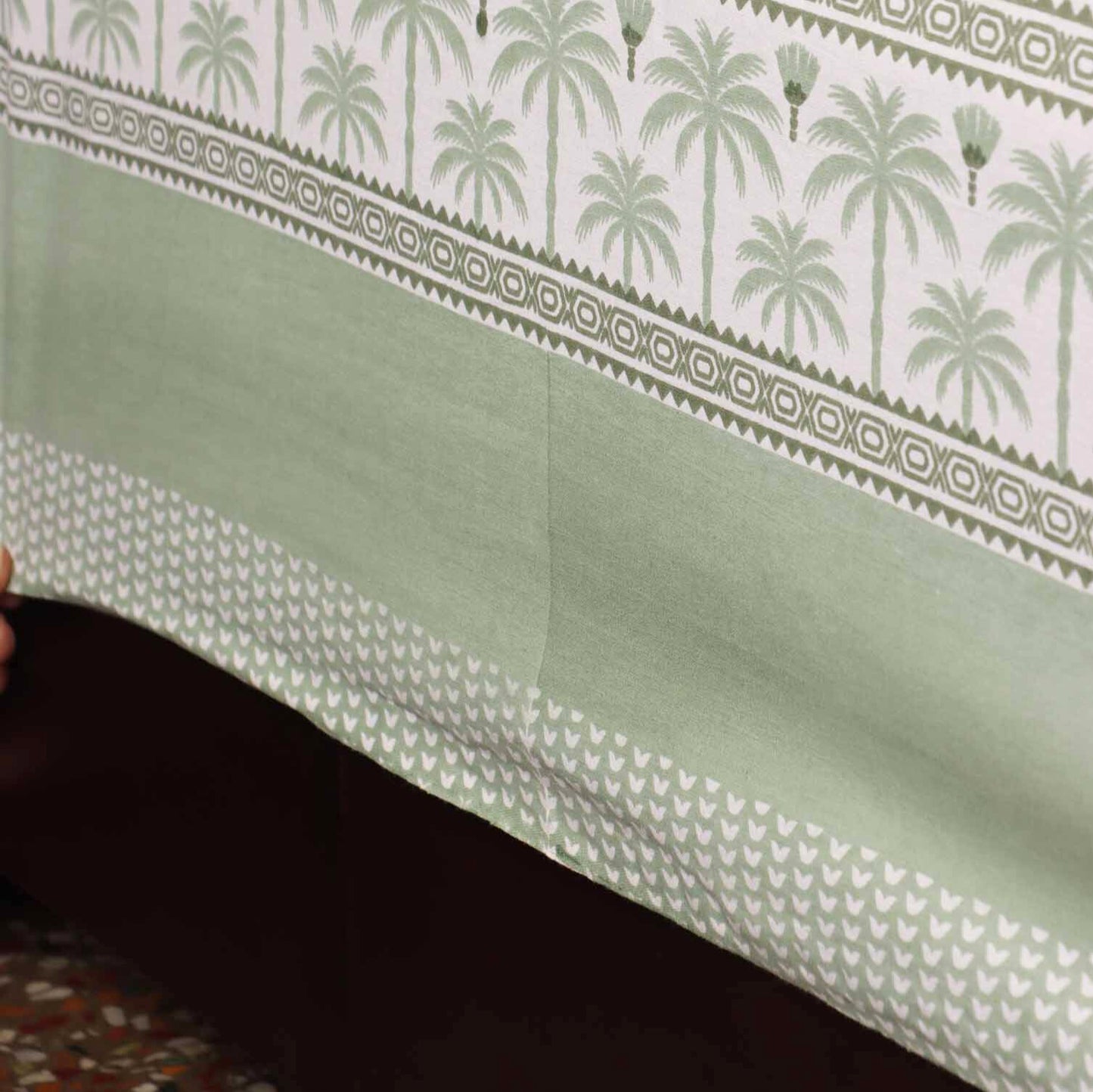 Peacock Green- Flat I Fitted Bedsheet (108x108 Inches)