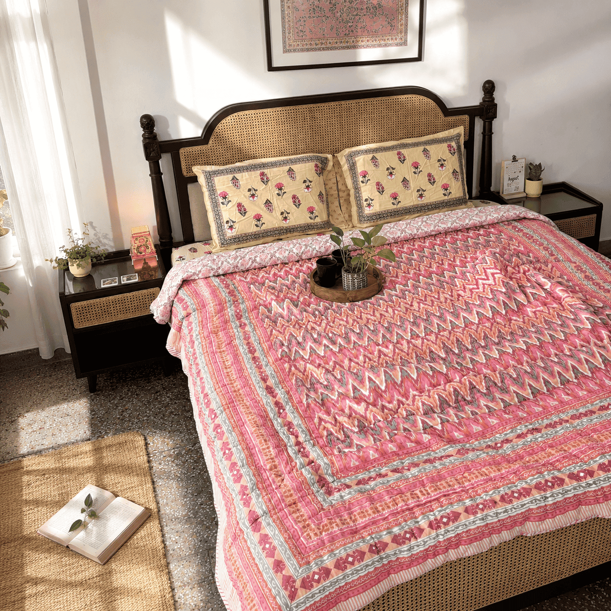 Niyati Pink- Double Bed Razai/ Comforter