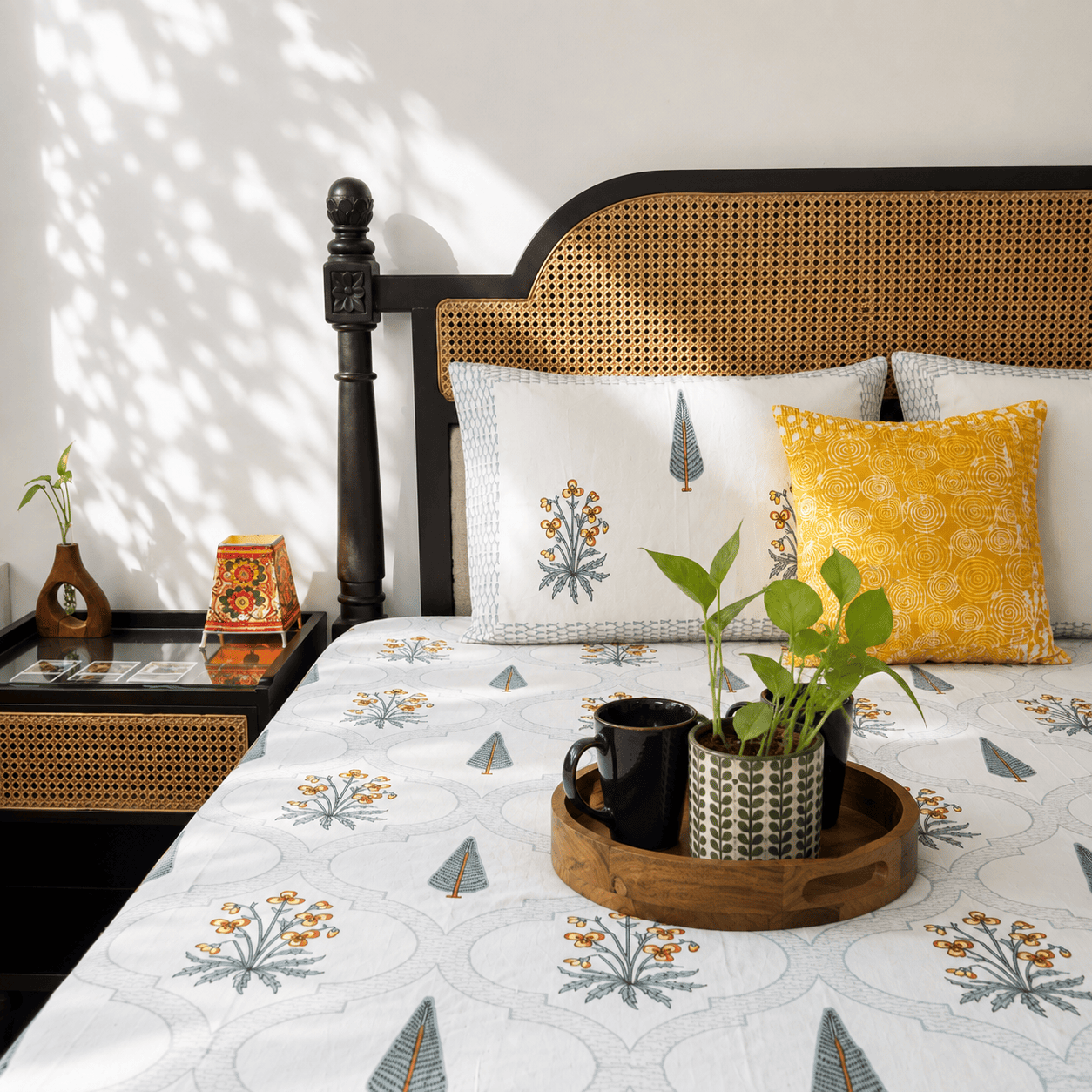 Nazakat Orange – Flat I Fitted Bedsheet (108x108 Inches)