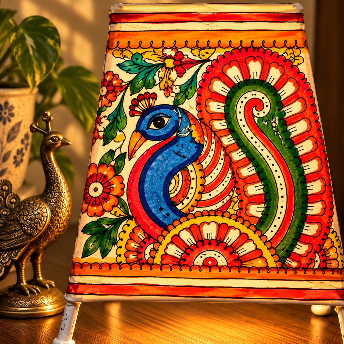 Leather Lamp - Mor