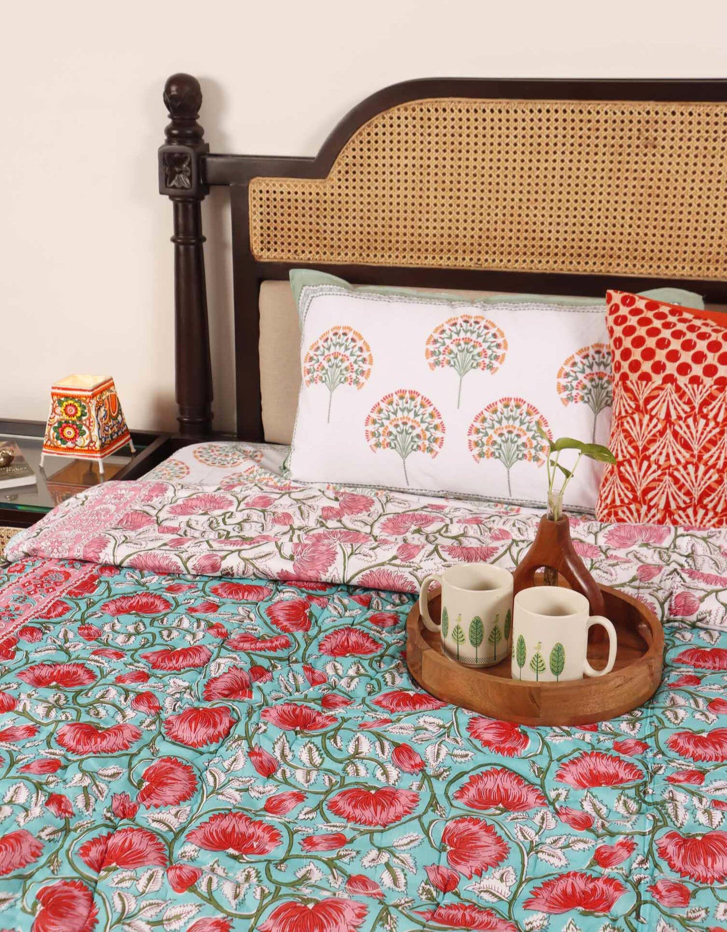 Begum Green - Single I Double Bed Razai