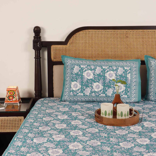 Vasundhara - Flat I Fitted Bedsheet (108x108 Inches)