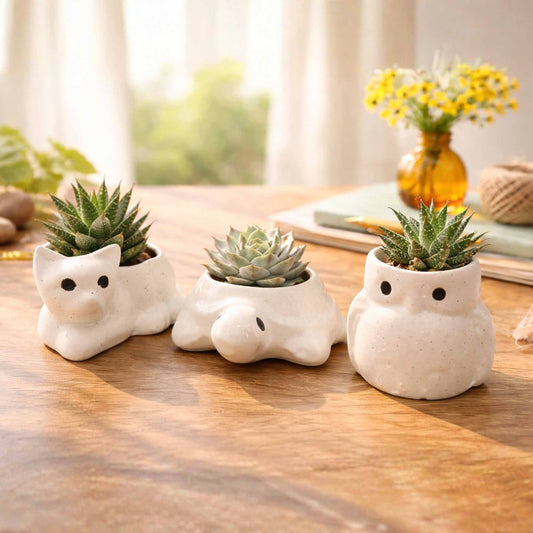 Cute Animal Planters - Set of 3