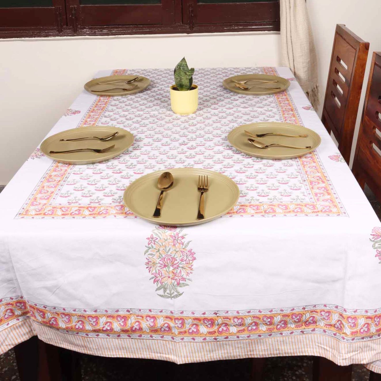 Pankhuri - Hand Block Six & Eight Seater Dining Table Cover