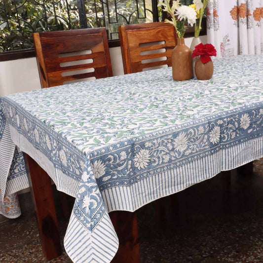 Sonal -  Hand Block Six seater Dining Table Cover
