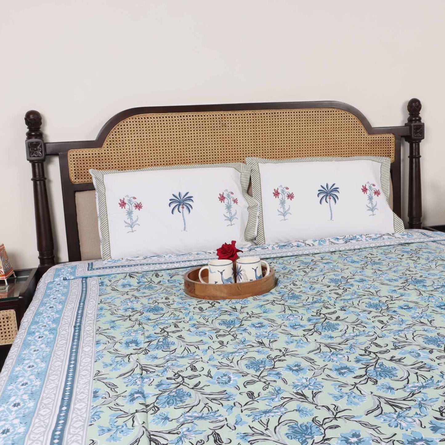 Double Bed Reversible Mul Dohar – Piku Blue