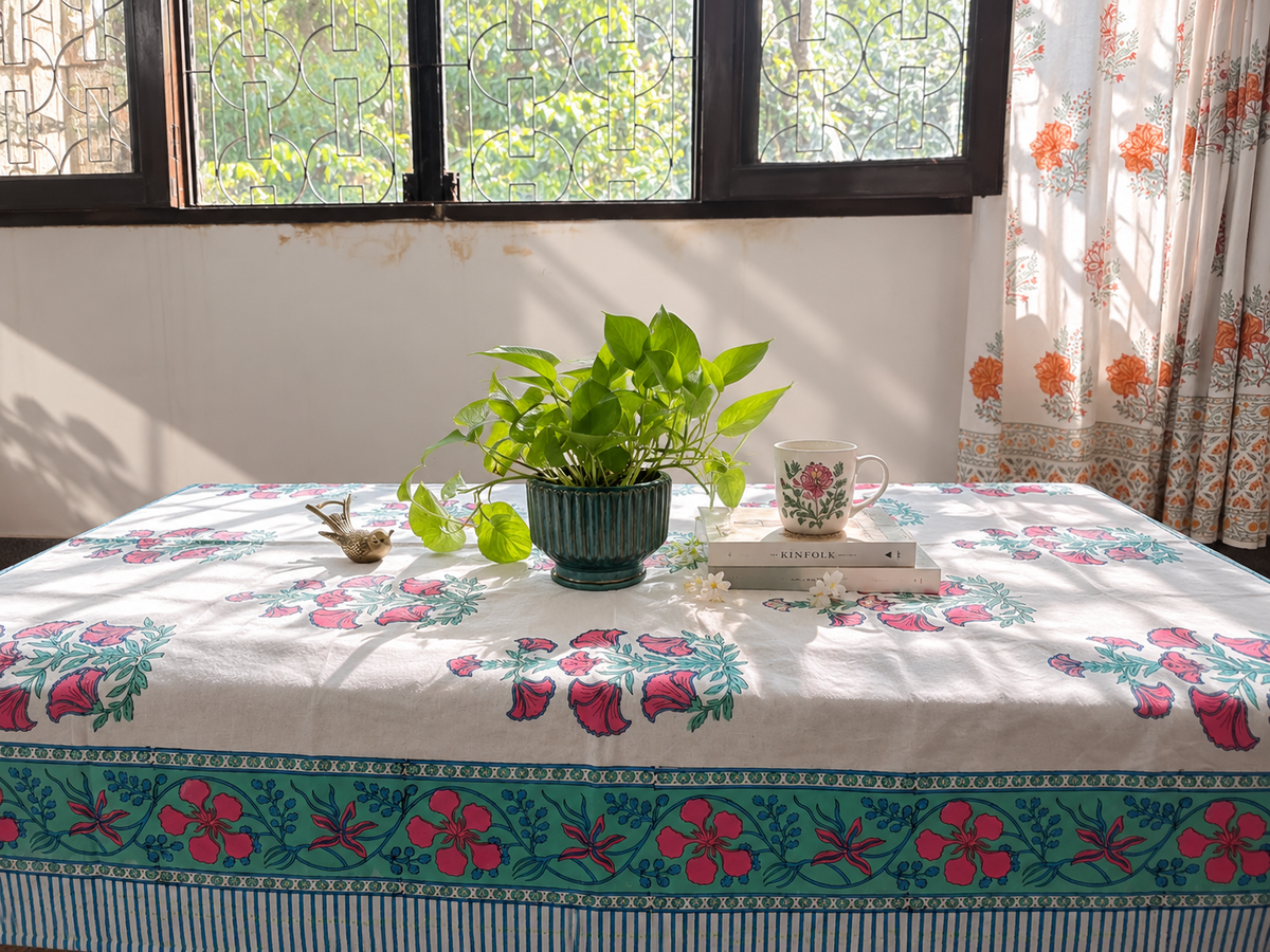 Pankhudi - Hand Block Printed Center Table Cover