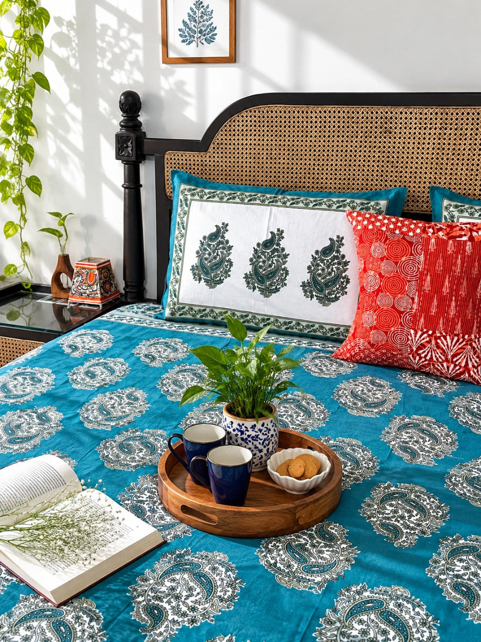 Teal Booti - (120 x 120 Inches)