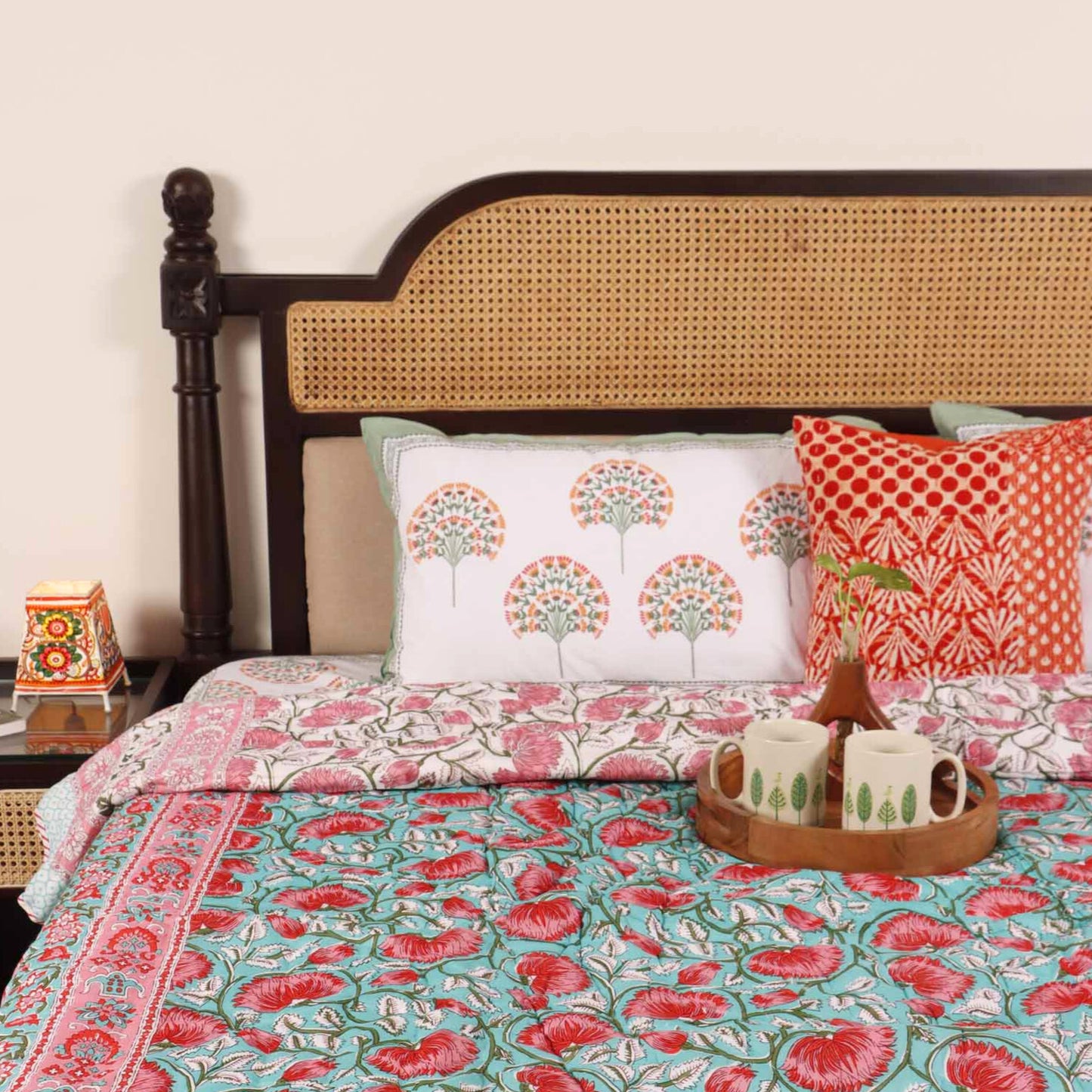 Begum Green - Single I Double Bed Razai