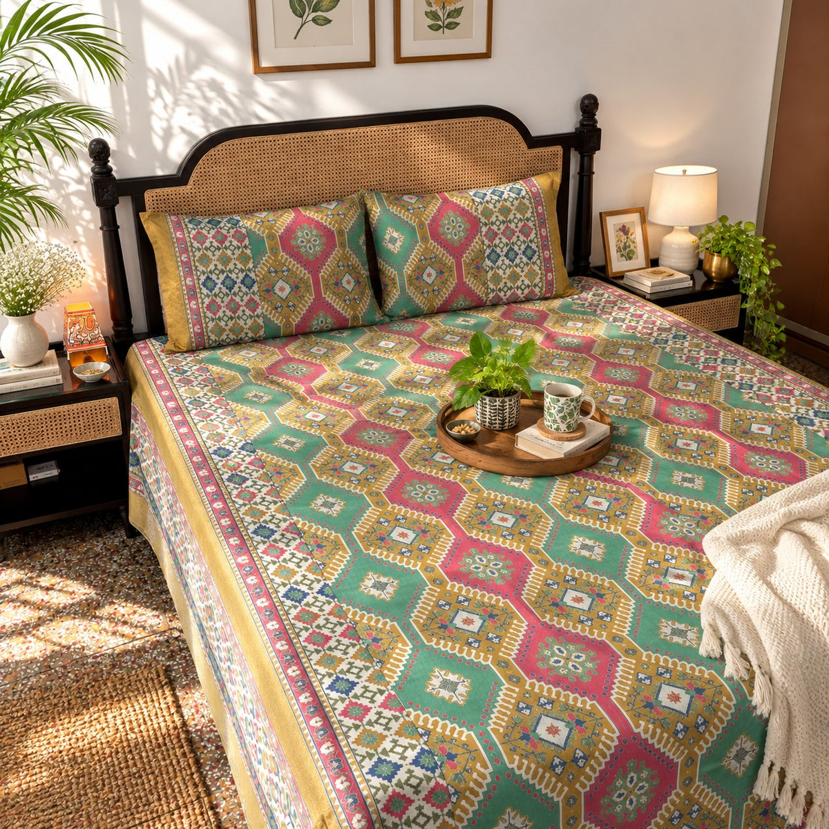 Festive Gold Edition - Yellow Bedsheet (108x108 Inches)