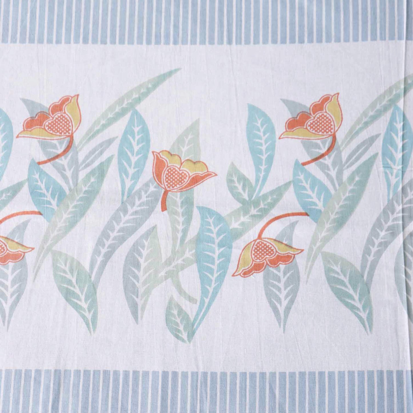 Sadagi Blue - Flat I Fitted Bedsheet (108x108 Inches)