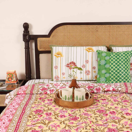 Baagh Yellow - Single Bed Razai I Comforter