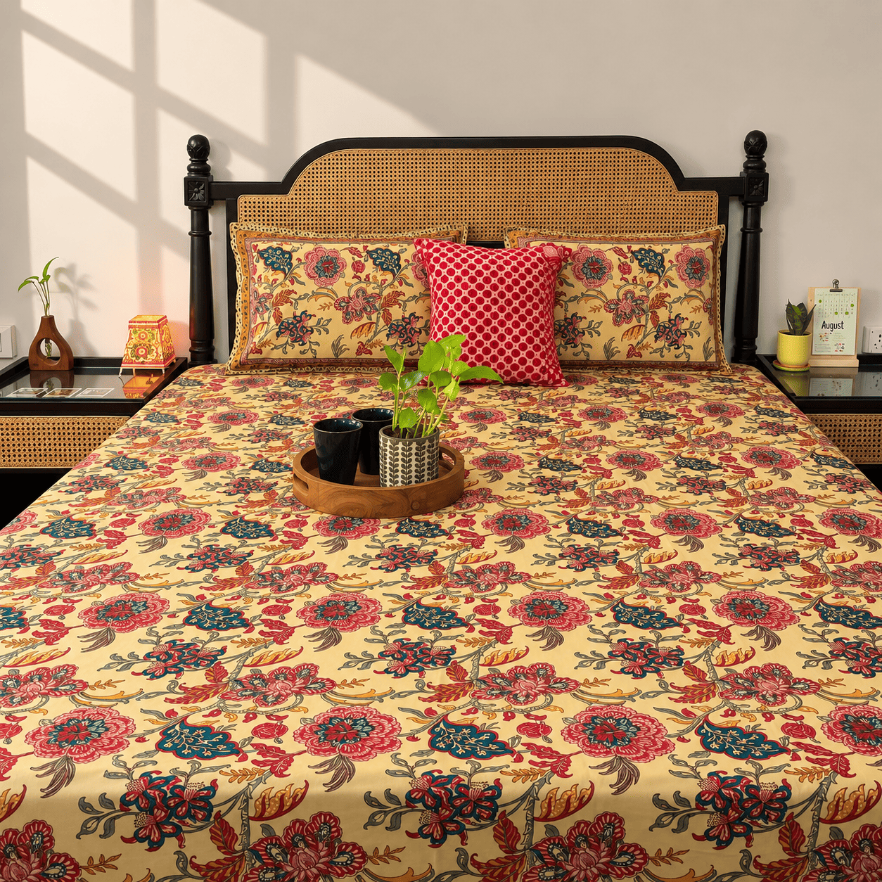 Chartlook Beige - Flat I Fitted Bedsheet (108x108 Inches)