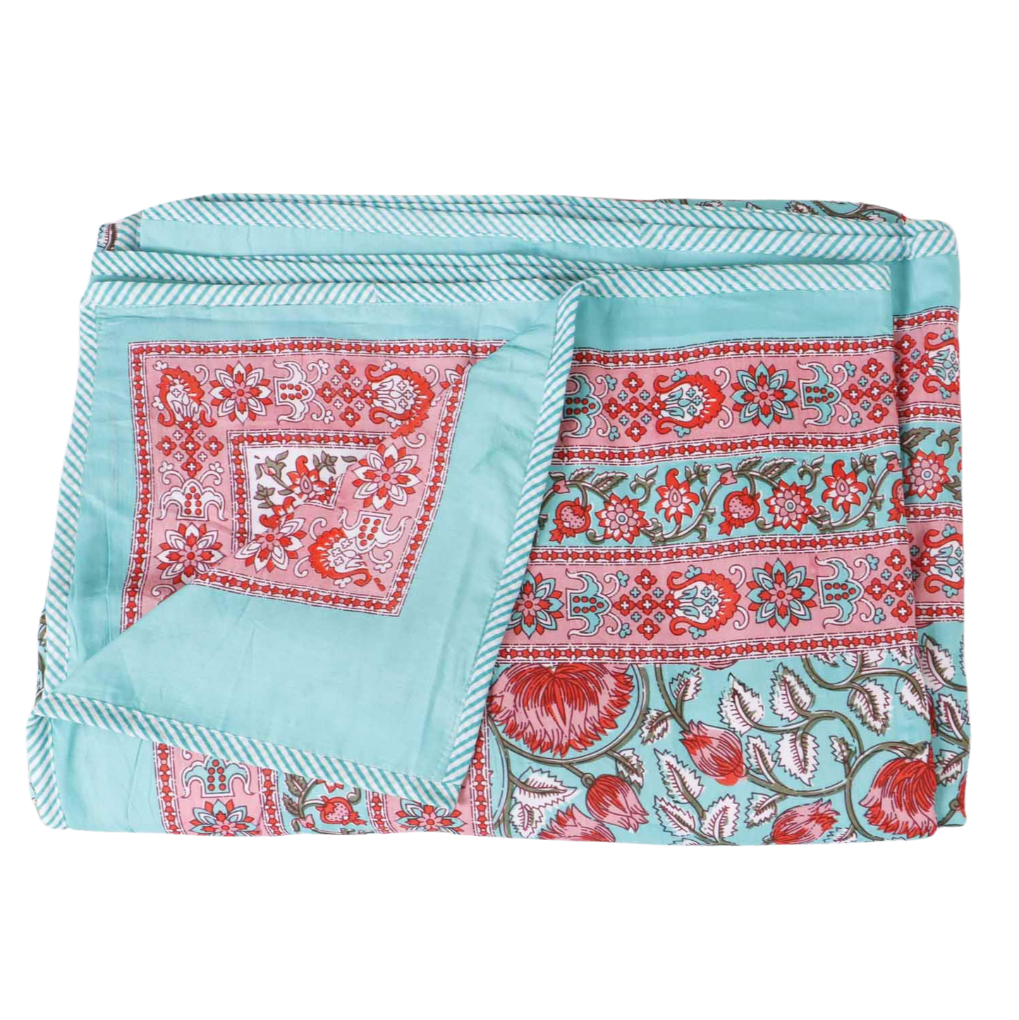 Double Bed Reversible Mul Dohar – Begum Green