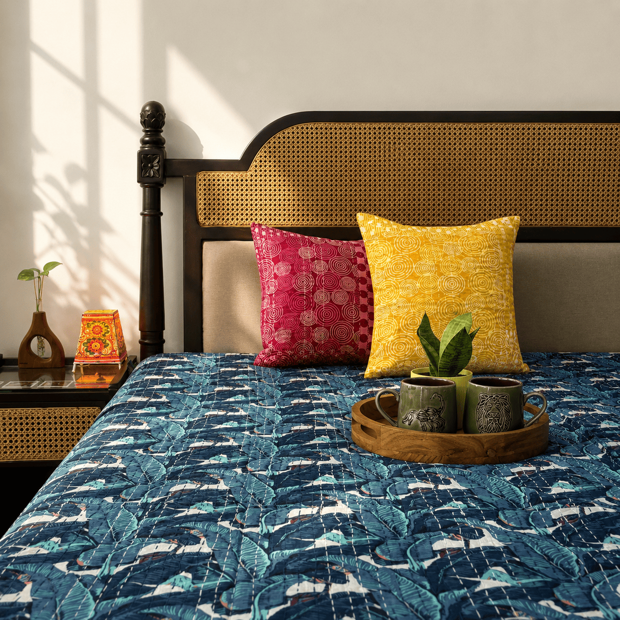 Kela Patta - Kantha Stitch Bedcover