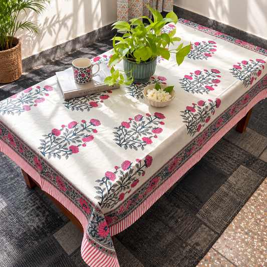 Hand block printed tablecloth