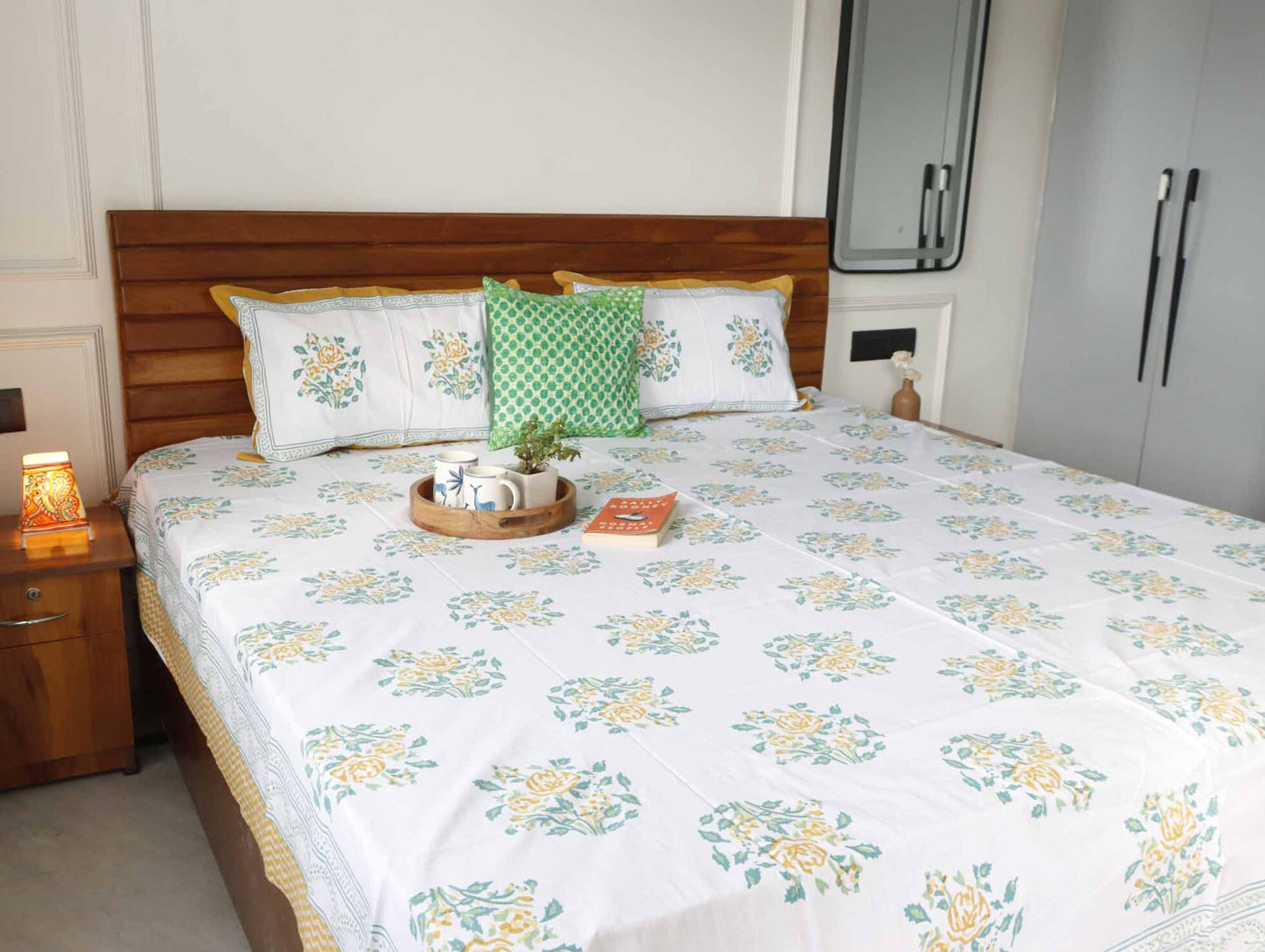 Yellow Rose - Flat I Fitted Bedsheet (100x108 Inches)