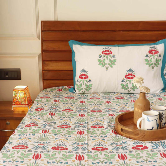 Lotus - Flat I Fitted Bedsheet (100x108 Inches)