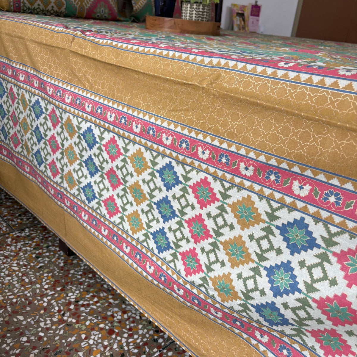 Festive Gold Edition - Yellow Bedsheet (108x108 Inches)