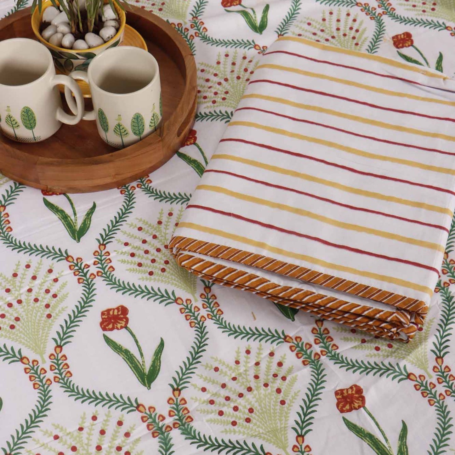 Pair of Single Bed Reversible Mul Dohar – Kyaari
