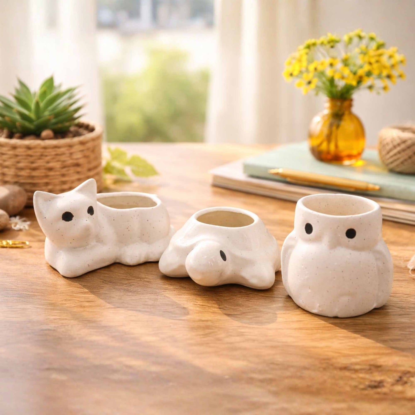 Cute Animal Planters - Set of 3
