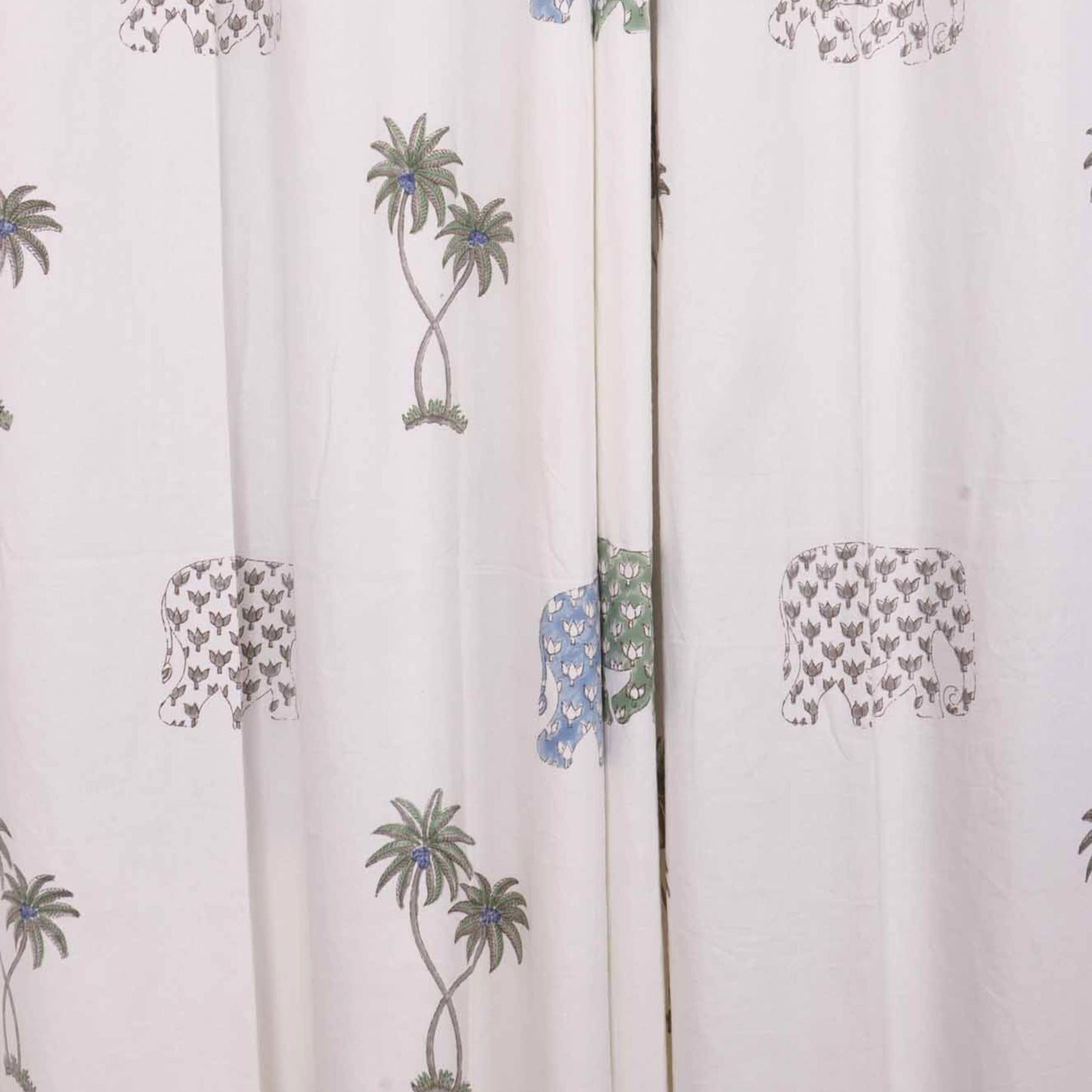 Block Print Curtain - Elephant In Goa
