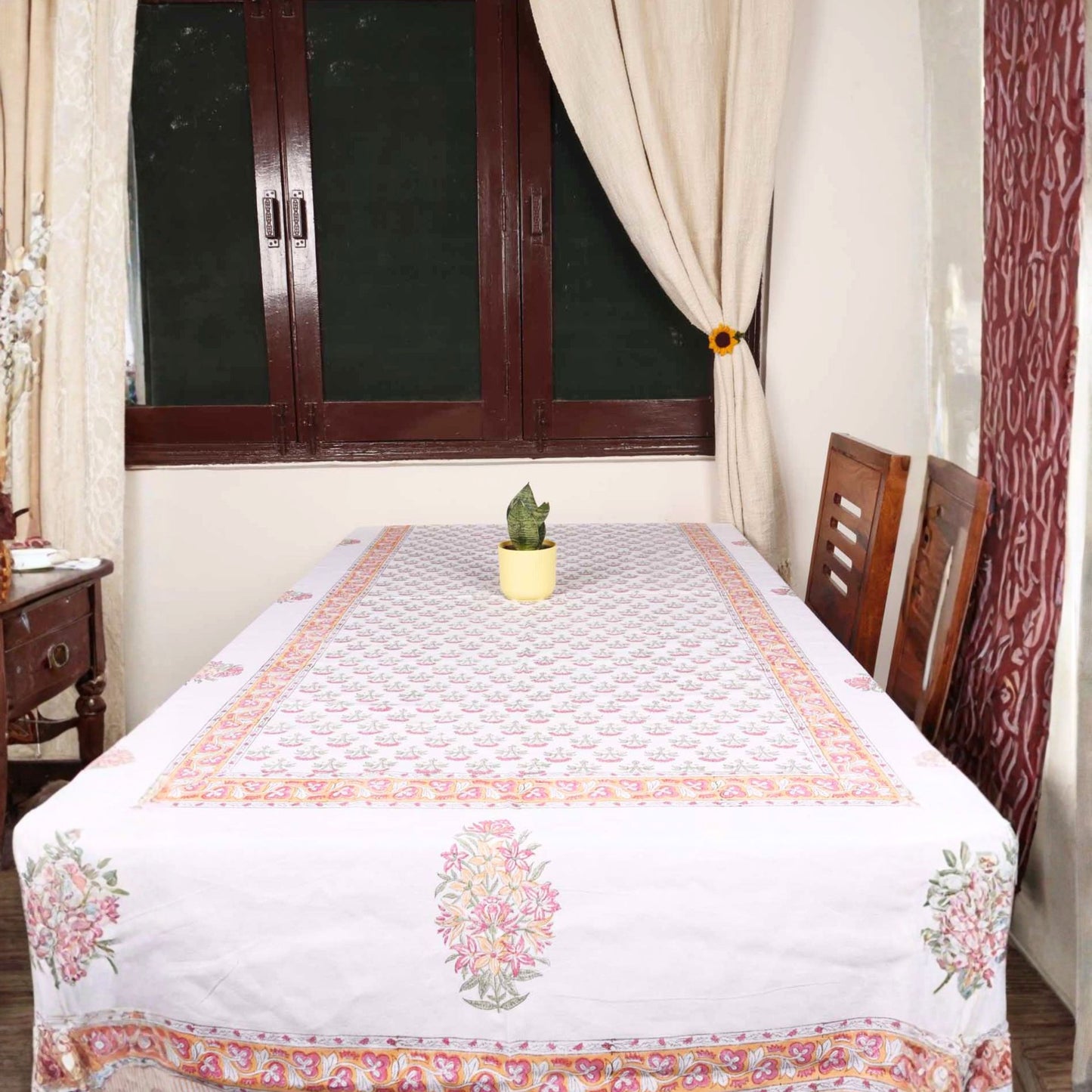 Pankhuri - Hand Block Six & Eight Seater Dining Table Cover