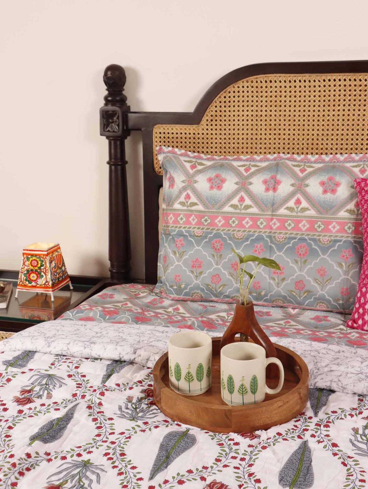 Khushamadeed Grey - Single Bed Razai I Comforter