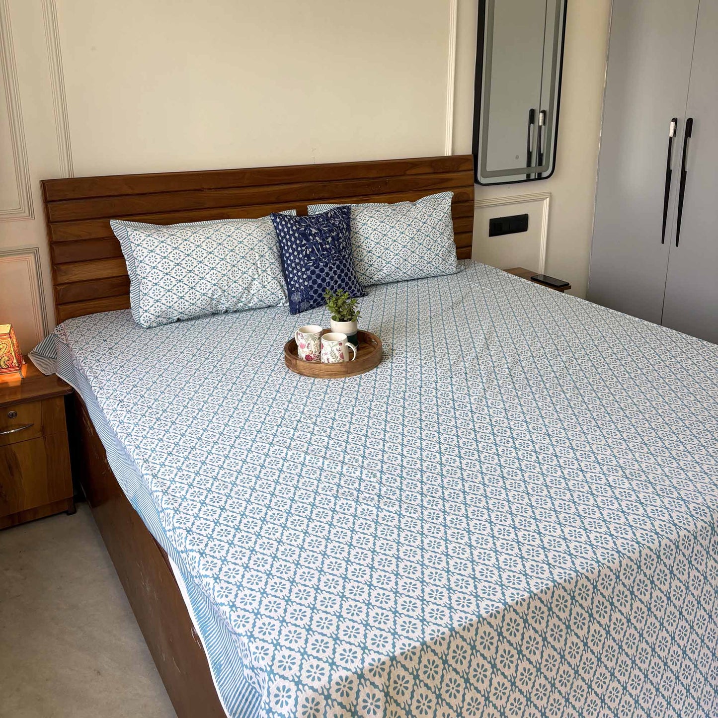 Everyday Classics - Blue - Flat I Fitted Bedsheet (90x108 Inches)